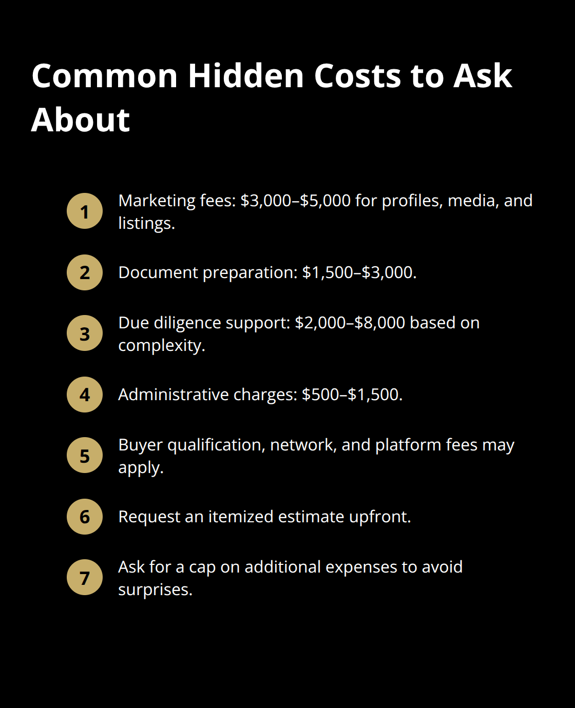 Compact list of typical broker transaction fees beyond commission - broker selection